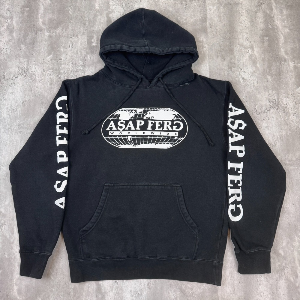 ASAP Ferg Worldwide Hoodie Mens Small‎ Black Rap Hip Hop Sweatshirt Rocky 2010s